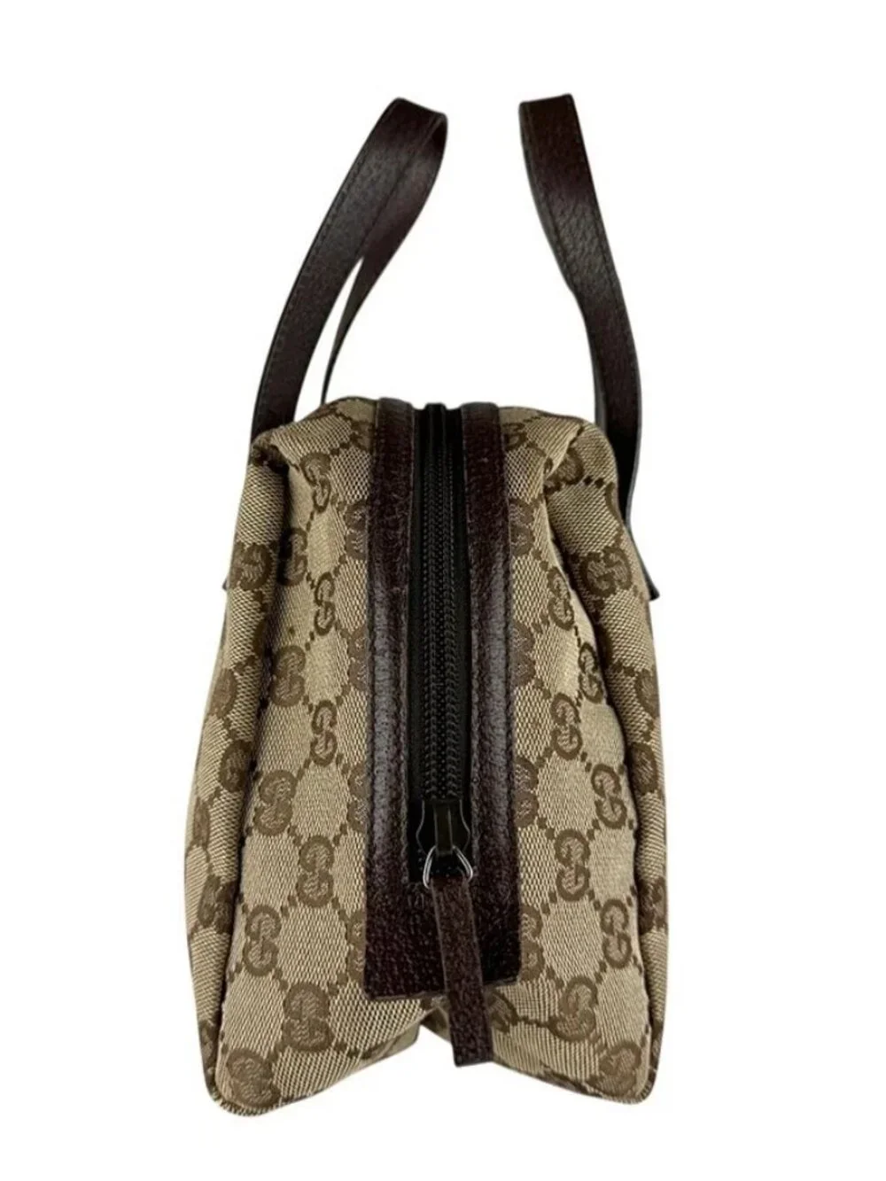 Auth GUCCI Handbag Brown GG Canvas/Leather - z9040 - Picture 4 of 12
